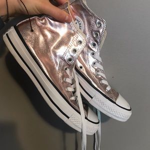 Converse rose gold high top chuck taylors